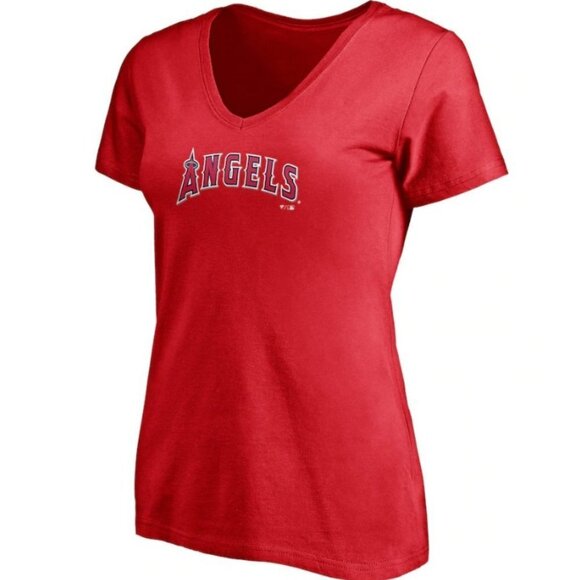 Fanatics Women's Los Angeles Angels Team V-Neck Short Sleeve Shirt - M - Picture 1 of 6